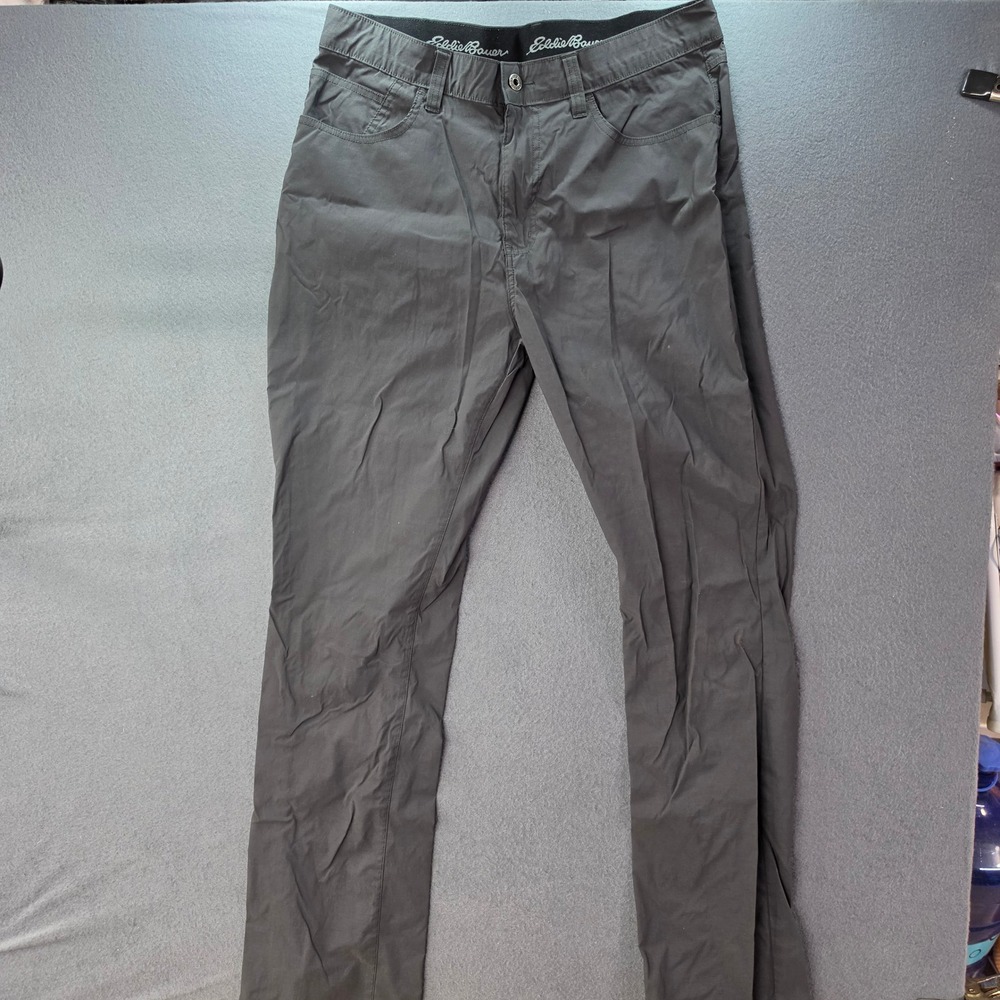 Eddie Bauer Men 36x34 Guide Pants Gray Hiking Travel Water Repellent Stretch
